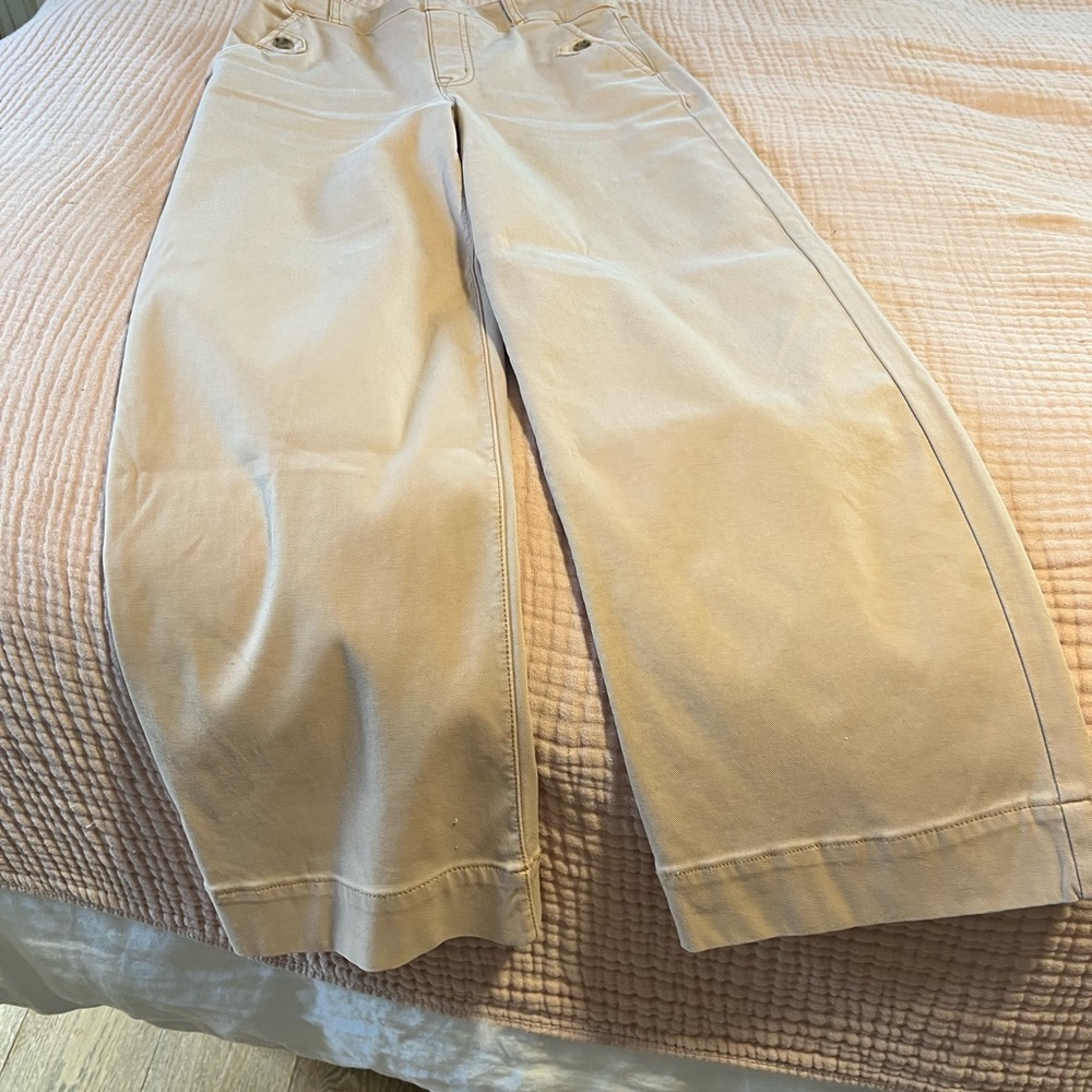 Soft blush Spanx Stretch Twill Cropped Wide pants NWOT